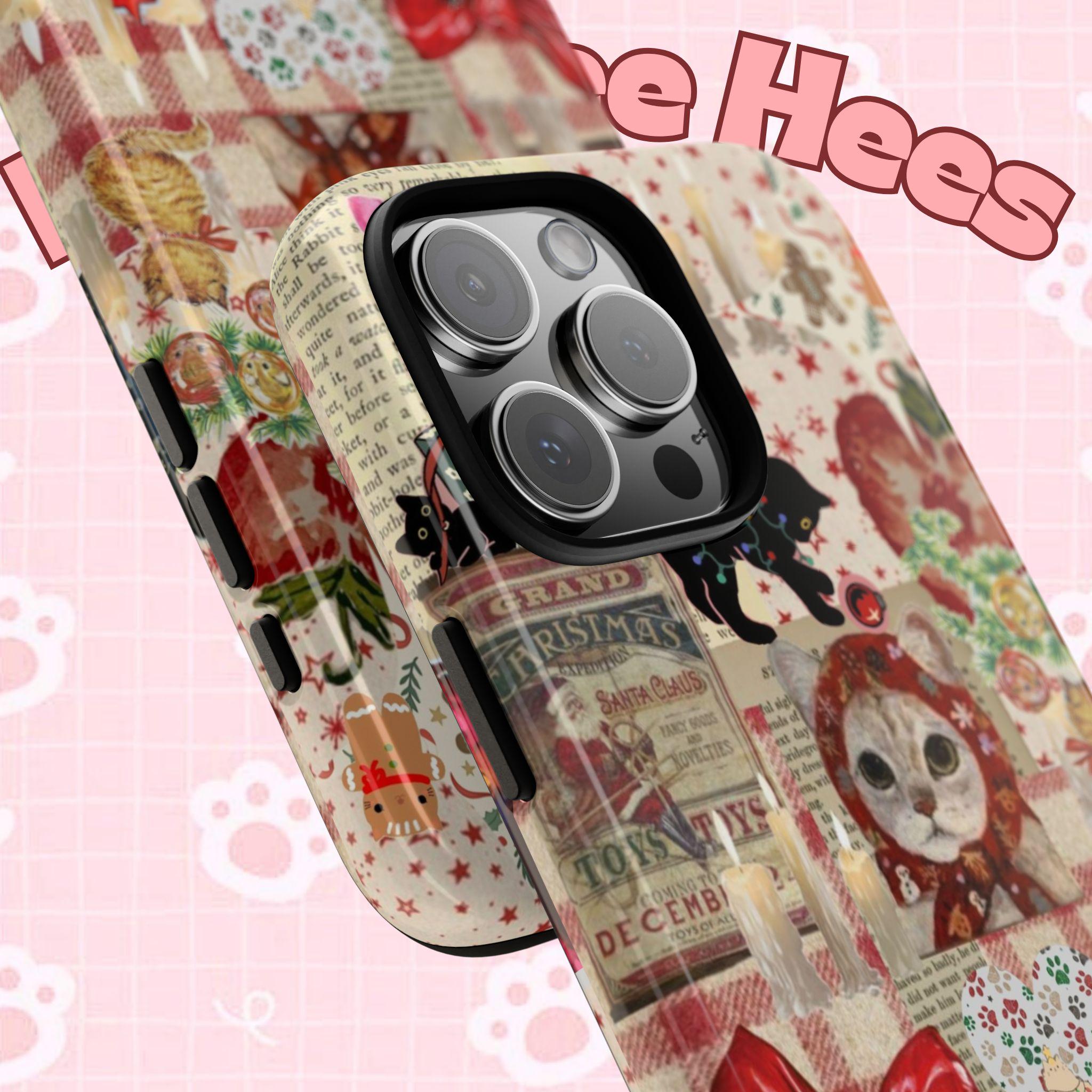 Christmas Cats phone case | festive kitten collage iPhone case - Kitty TeeHees