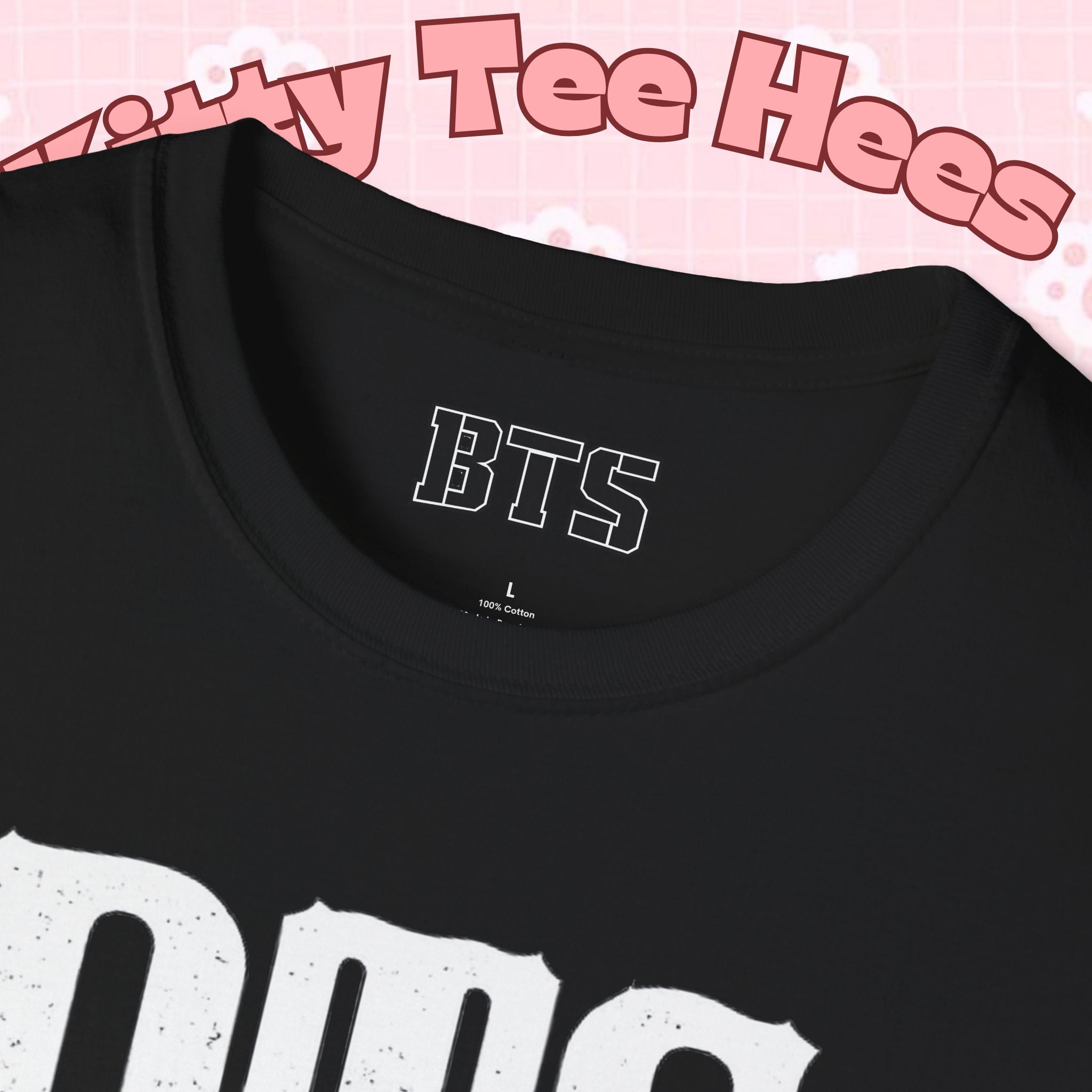BTS classic T-shirt featuring a simple outline design of Bangtan Boys, casual fit, unisex K-Pop band shirt by Printify