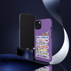 BTS member names phone case featuring Jungkook, Jimin, and Rap Monster for iPhone 17, with a durable tough case design.