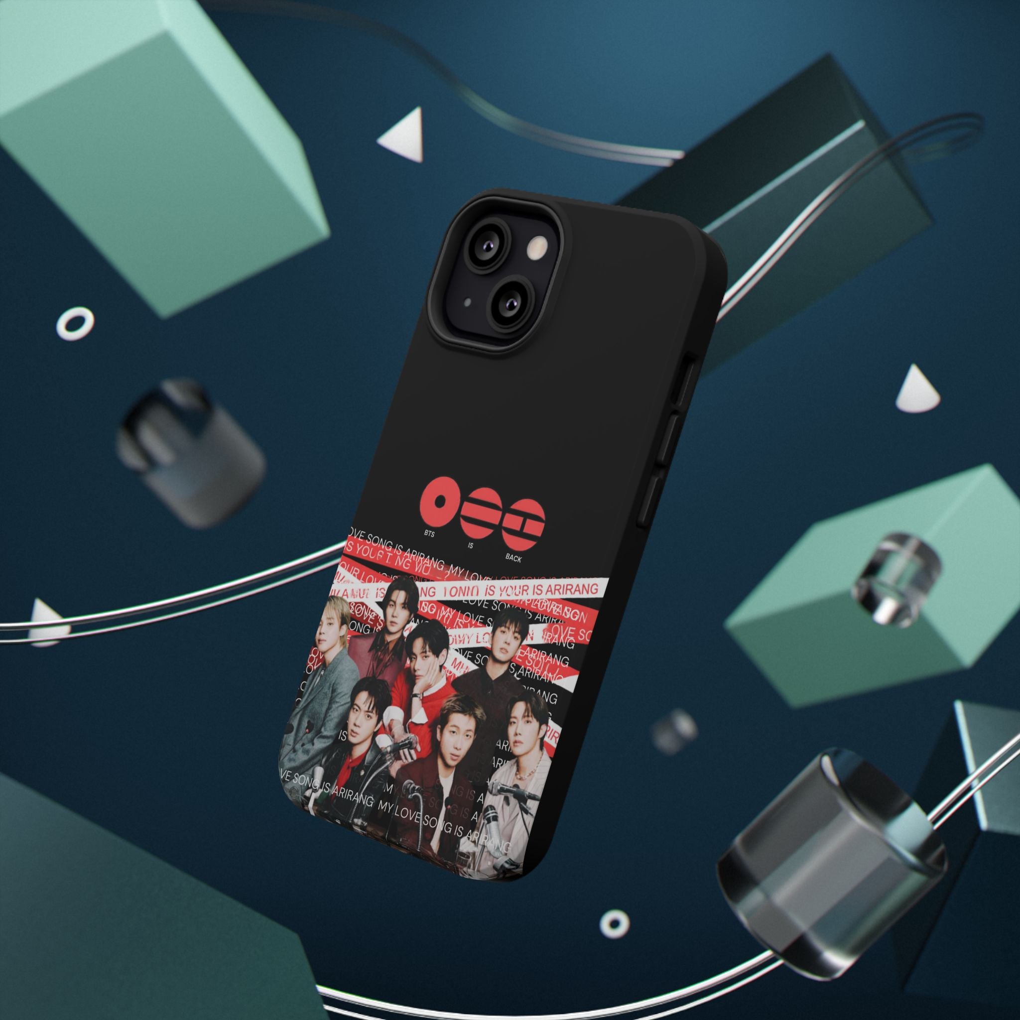 K-Pop BTS Bangtan phone case with concert fanmade design, impact-resistant printed phone cover featuring BTS Arirang logo.