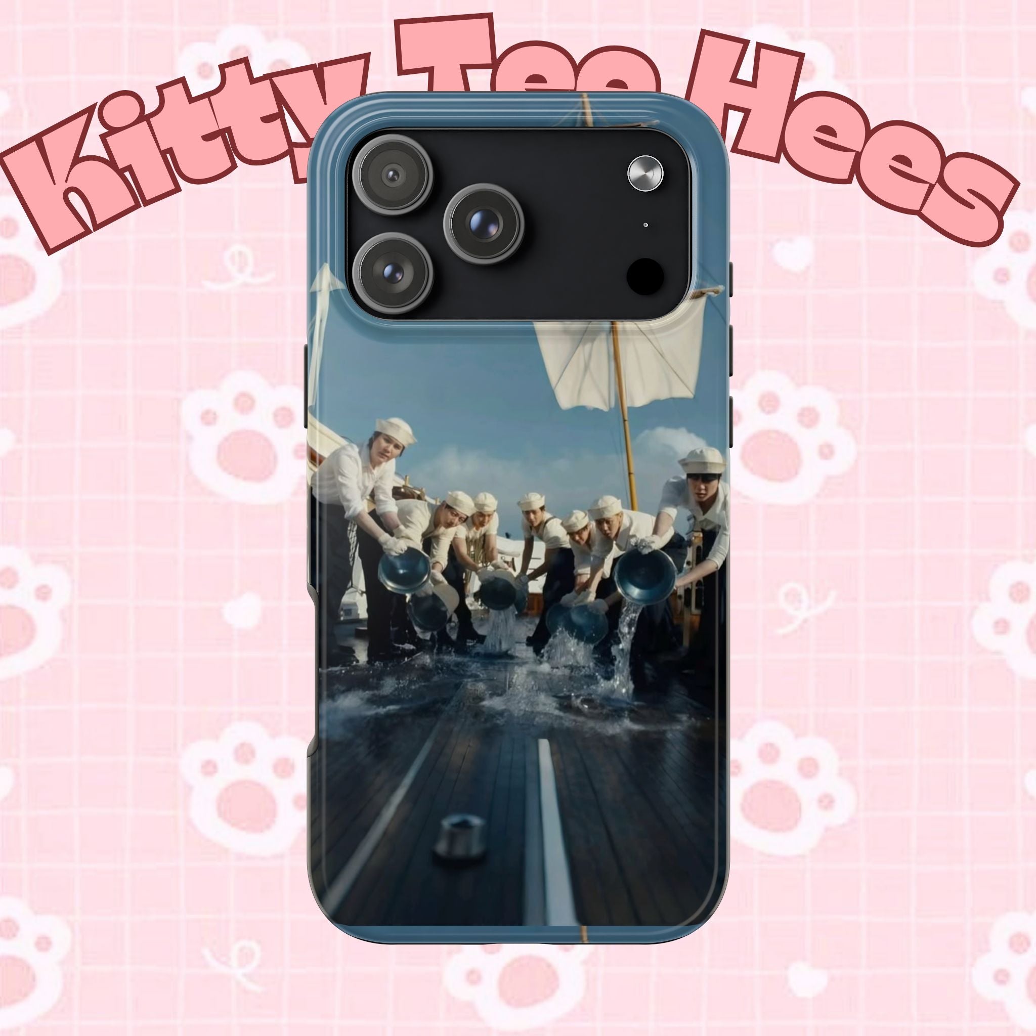 Cute Sailor BTS phone case featuring K-pop design with Arirang logo, perfect for BTS fans and concert enthusiasts.