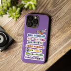 BTS member names phone case featuring Jungkook, Jimin, and RM for iPhone 17, with a durable tough case design.