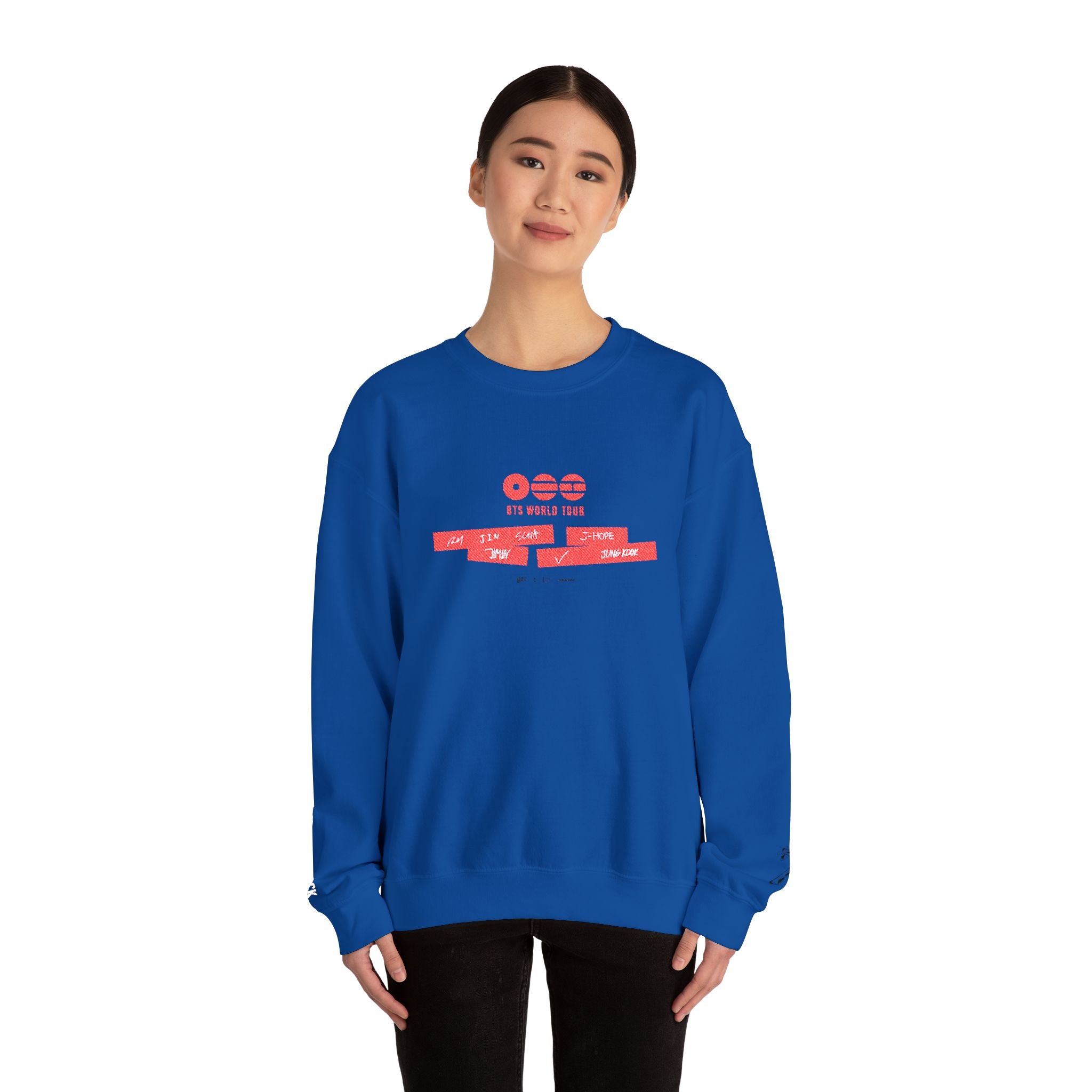 BTS ARIRANG 2026 comeback sweatshirt by Printify featuring bold concert tour design and comfortable fabric.