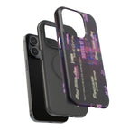 Neon Korean Script BTS phone case for iPhone and Samsung, impact-resistant design featuring Bangtan Sonyeondan branding.