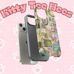 Printify cute cat portrait iPhone 17 case featuring a cozy living room pet design and stylish framed artwork.