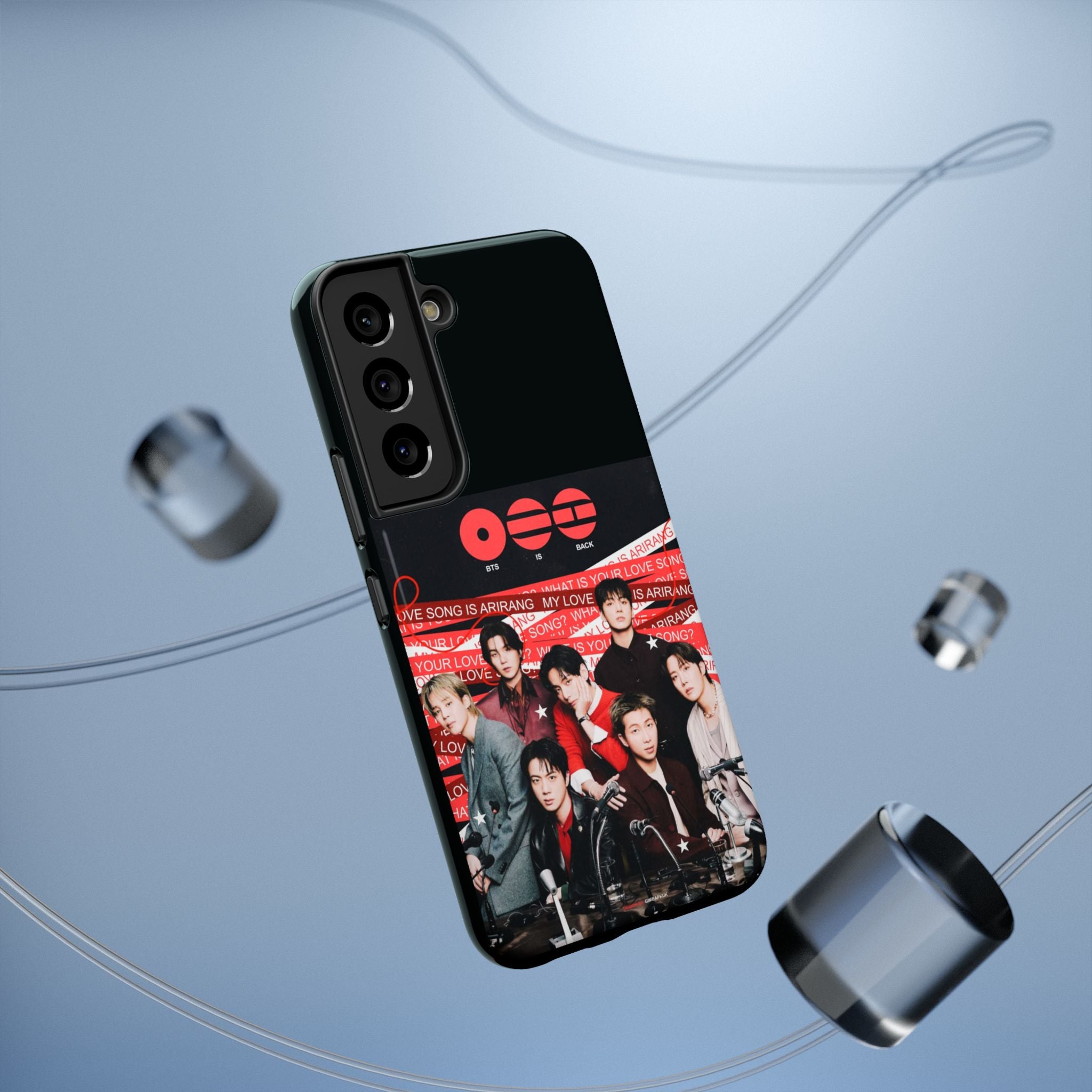 Printify BTS Arirang phone case with Bangtan concert design, impact-resistant K-Pop band photo phone case for fans.