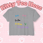 Colorful BTS kidcore T-shirt featuring a Bangtan Boys K-pop group photo, women's crop top for festival and casual wear.