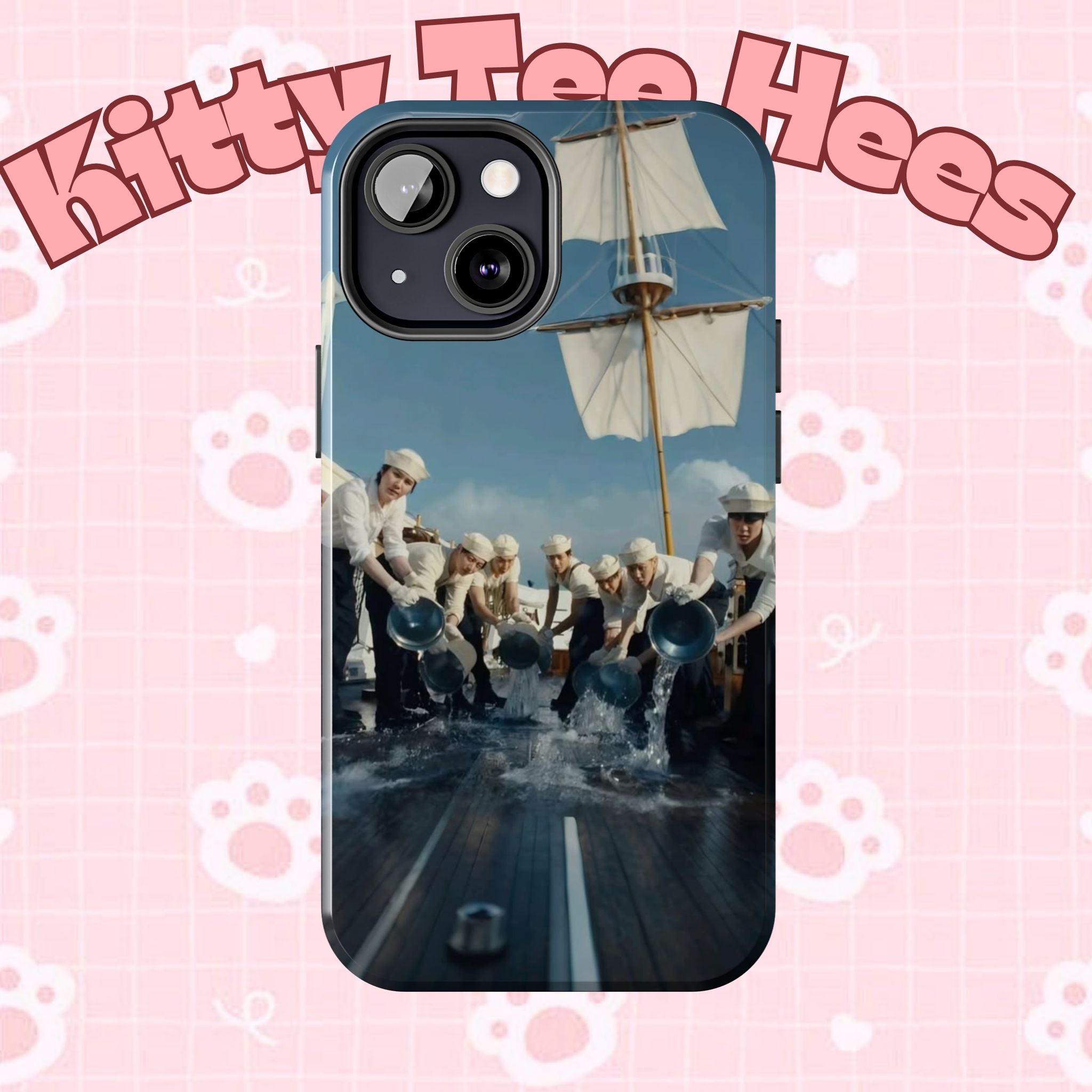 Cute BTS Sailor-themed phone case featuring K-pop design and artwork, perfect for BTS fans and concert enthusiasts.