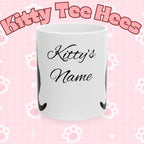 Personalized Cat Silhouette Coffee Mug, Custom Cat Lover Gift - Kitty TeeHees