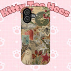 Newsprint Vintage Maximalist Impact-Resistant Case, iphone 17 case | Retro Newspaper Aesthetic - Kitty TeeHees