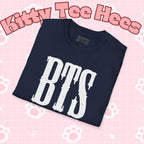 BTS classic T-shirt with Bangtan Boys outline graphic, simple and cute K-pop band tee, printed by Printify