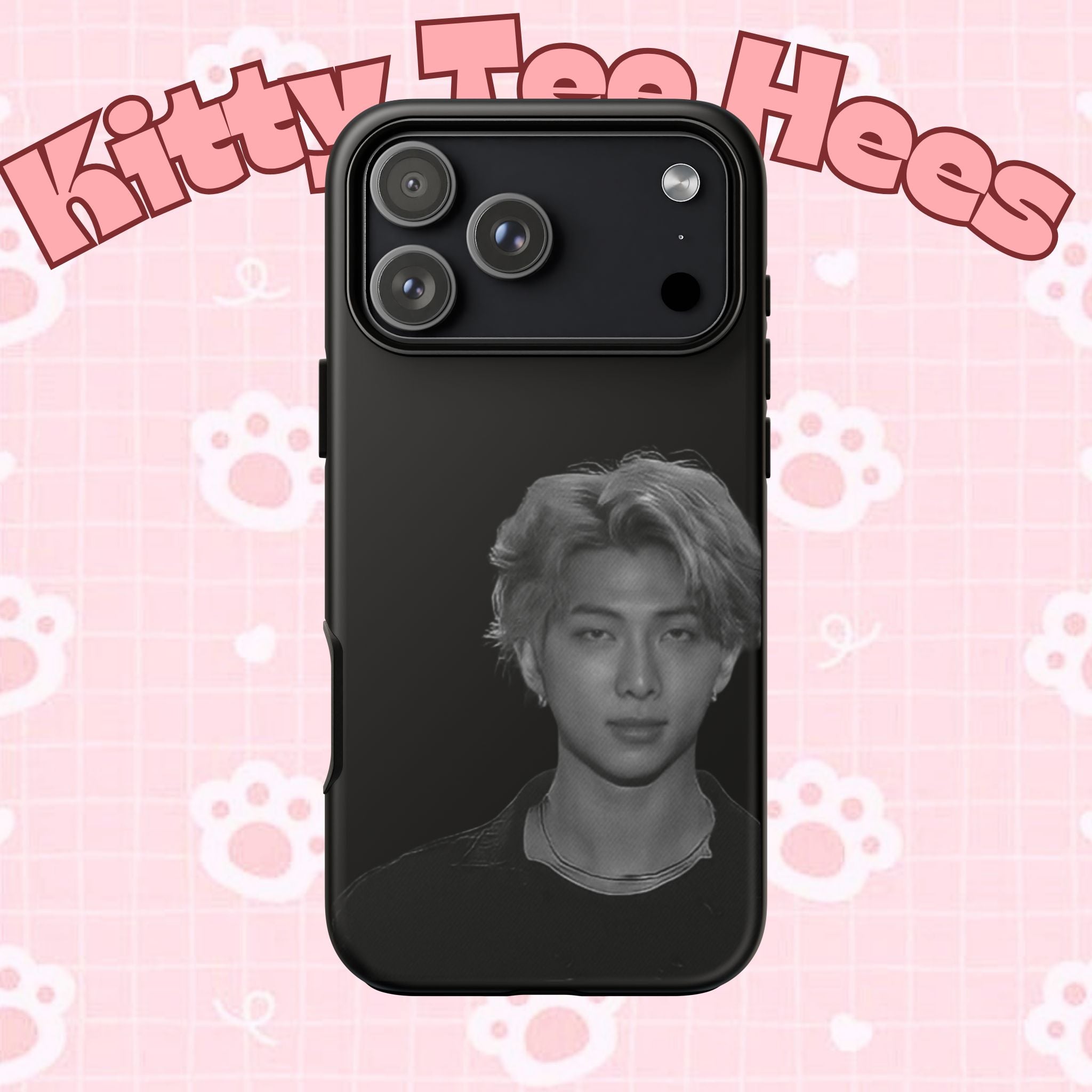Namjoon BTS concert-themed iPhone case by Printify, tough protective phone case with custom design, featuring BTS artwork.