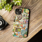 Printify cute cat portrait iPhone 17 case with framed cozy living room design, stylish and protective pet-themed phone cover