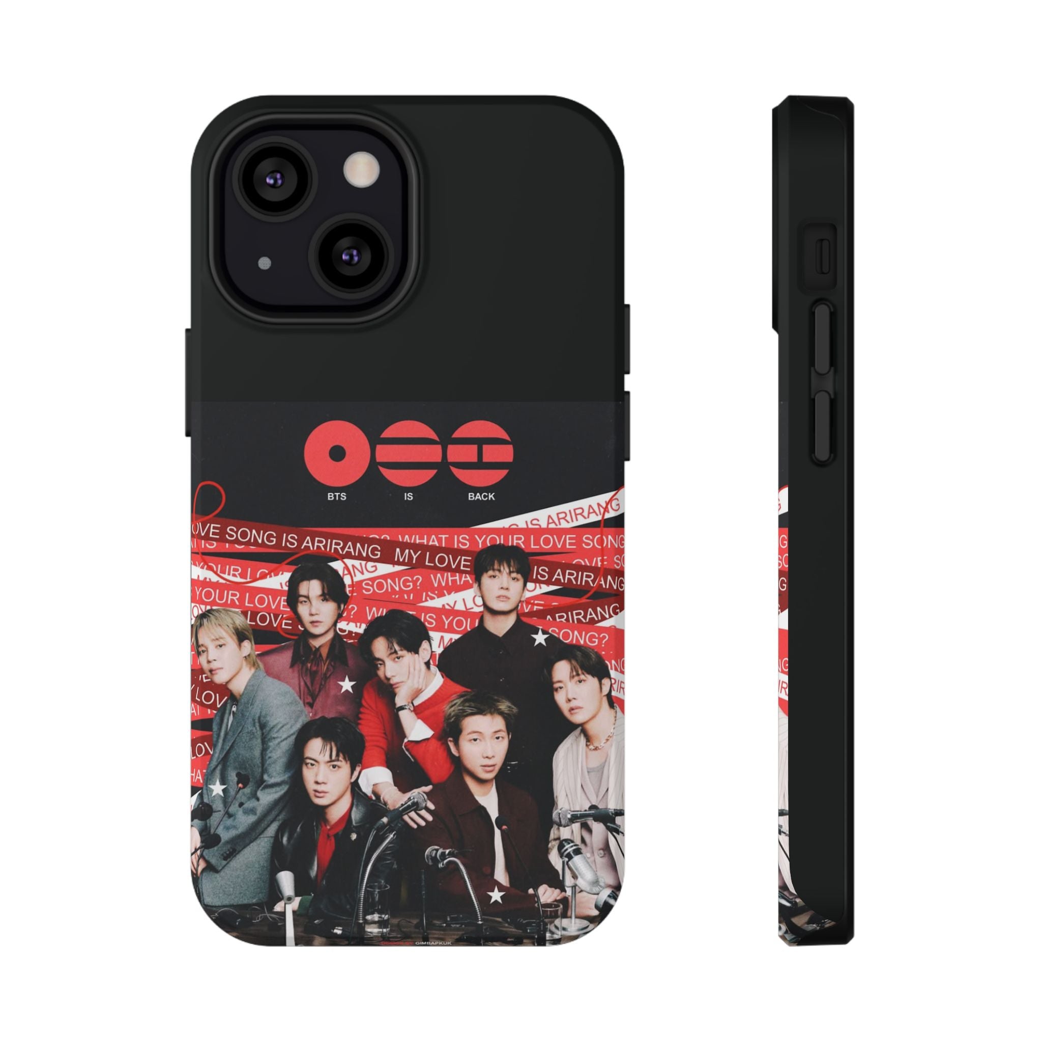 Printify BTS Arirang phone case with Bangtan concert design, impact-resistant K-pop band photo phone cover for smartphones.