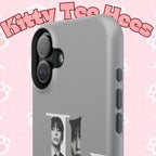 Monochrome BTS Jungkook phone case featuring impact-resistant design with letter 'B' from Printify for BTS fans.