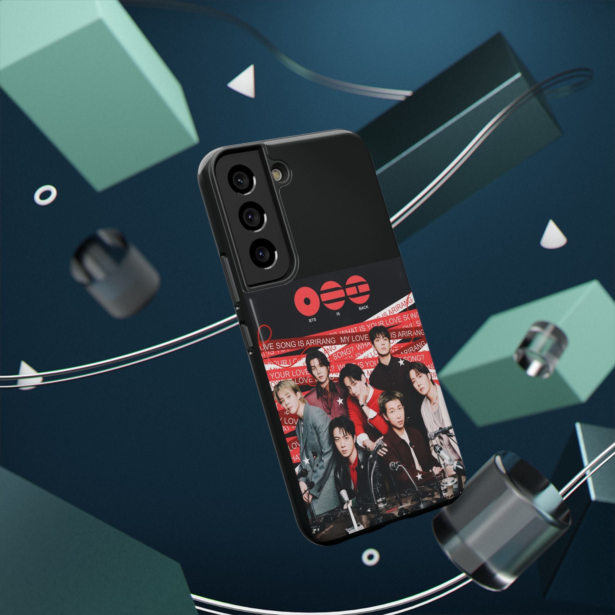 Printify BTS Arirang phone case with Bangtan concert design, impact-resistant K-Pop band photo phone case for fans.