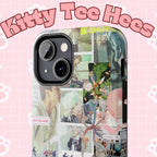 K-Pop BTS collage phone case for iPhone and Samsung with pastel hot air balloon and aesthetic design, durable tough protective cover