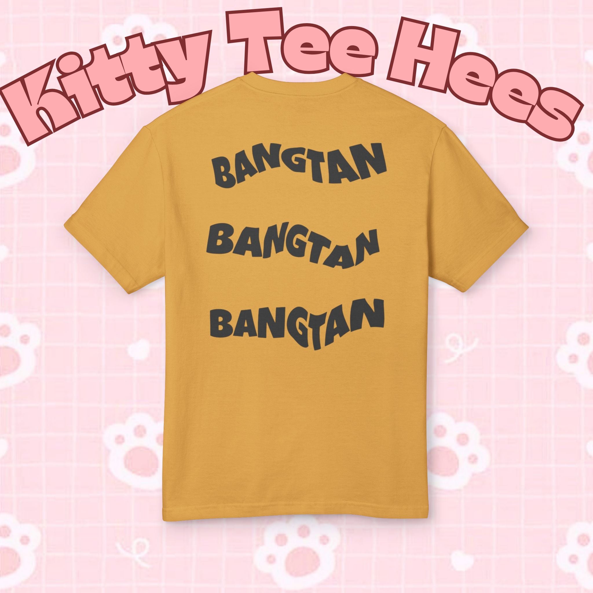 Bangtan Arirang Cool Flame Logo T-Shirt with back print, casual cotton tee by Printify featuring bold flame and Bangtan design.