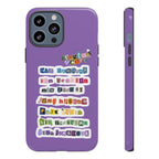 BTS member names phone case featuring Jungkook, Jimin, and RM for iPhone 17, with a tough protective design by Printify.