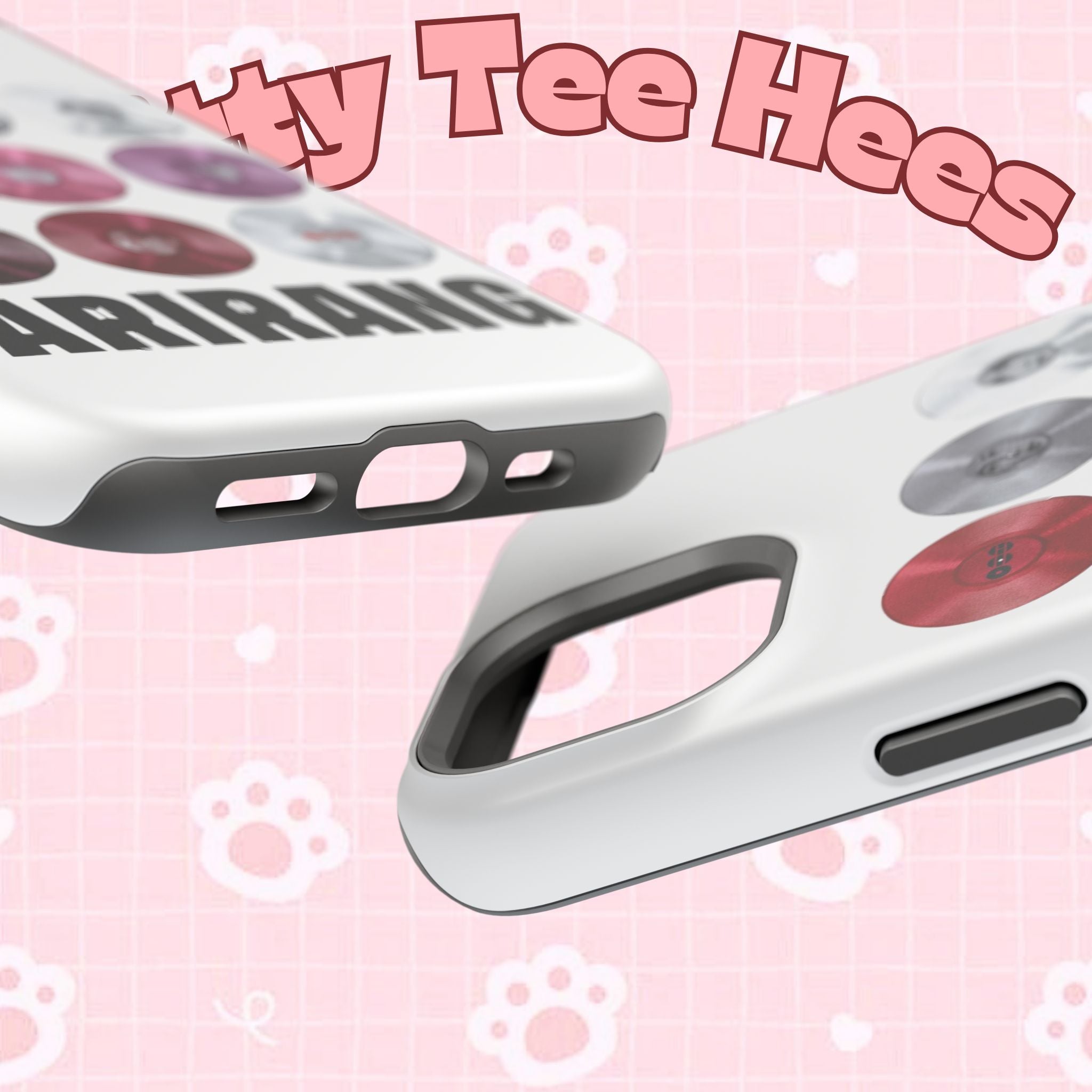 Printify BTS Arirang vinyl record grid phone case featuring impact-resistant design and cool Bangtan Boys fan merch artwork.