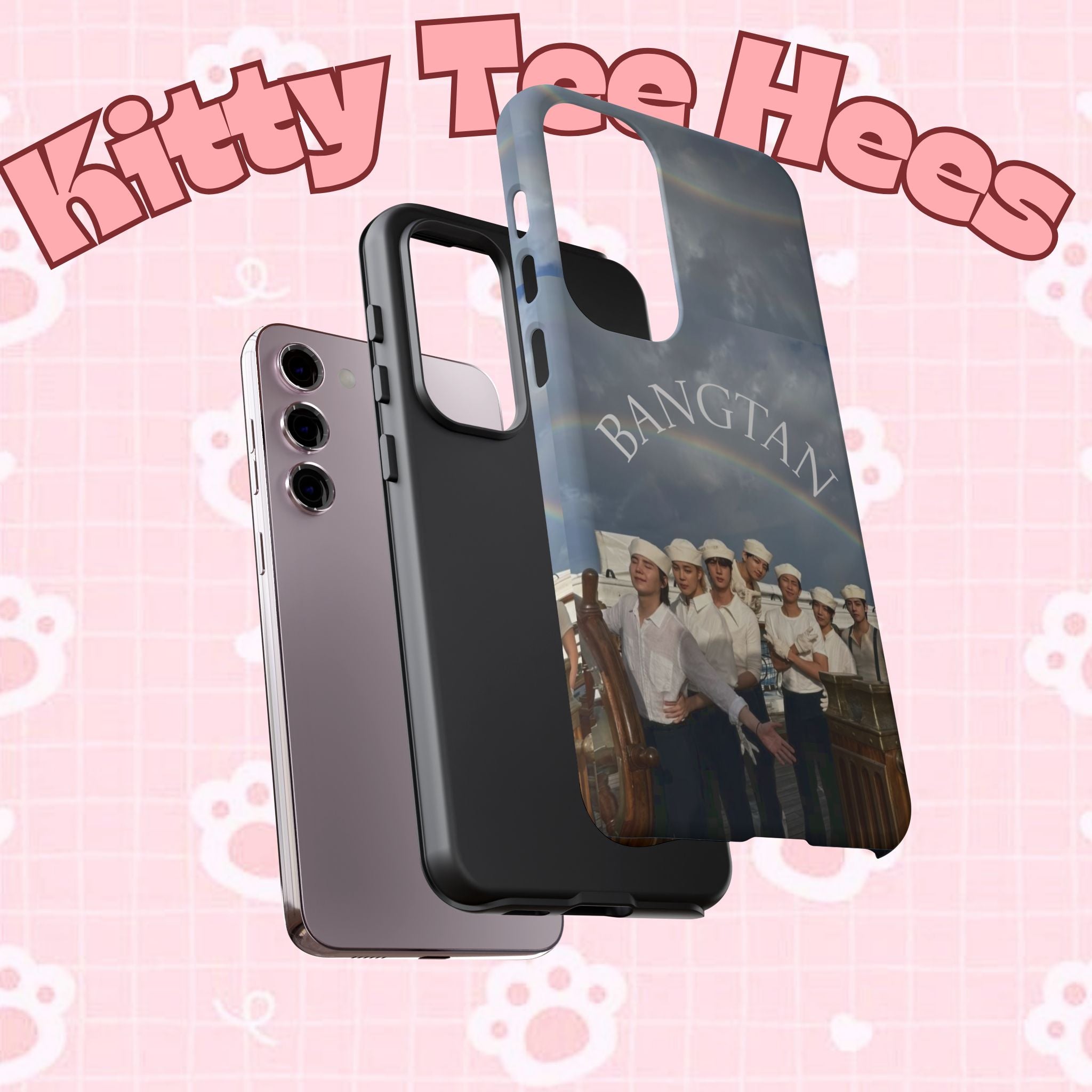 Cute Sailor BTS Swim phone case for iPhone and Samsung, featuring Bangtan Sailor design by Printify.