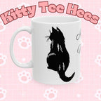 Personalized Cat Silhouette Coffee Mug, Custom Cat Lover Gift - Kitty TeeHees