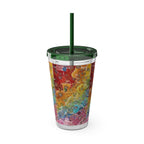 Rainbow Cat Tumbler Cup, Funny Cat Lover Drinking Vessle - Kitty TeeHees