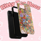 Bee kind to cats, iphone 17 case, Floral Tough Phone Cases, Cute Phone Cover, maximalist Gift, Floral Pattern, Nature Lover Gift - Kitty TeeHees