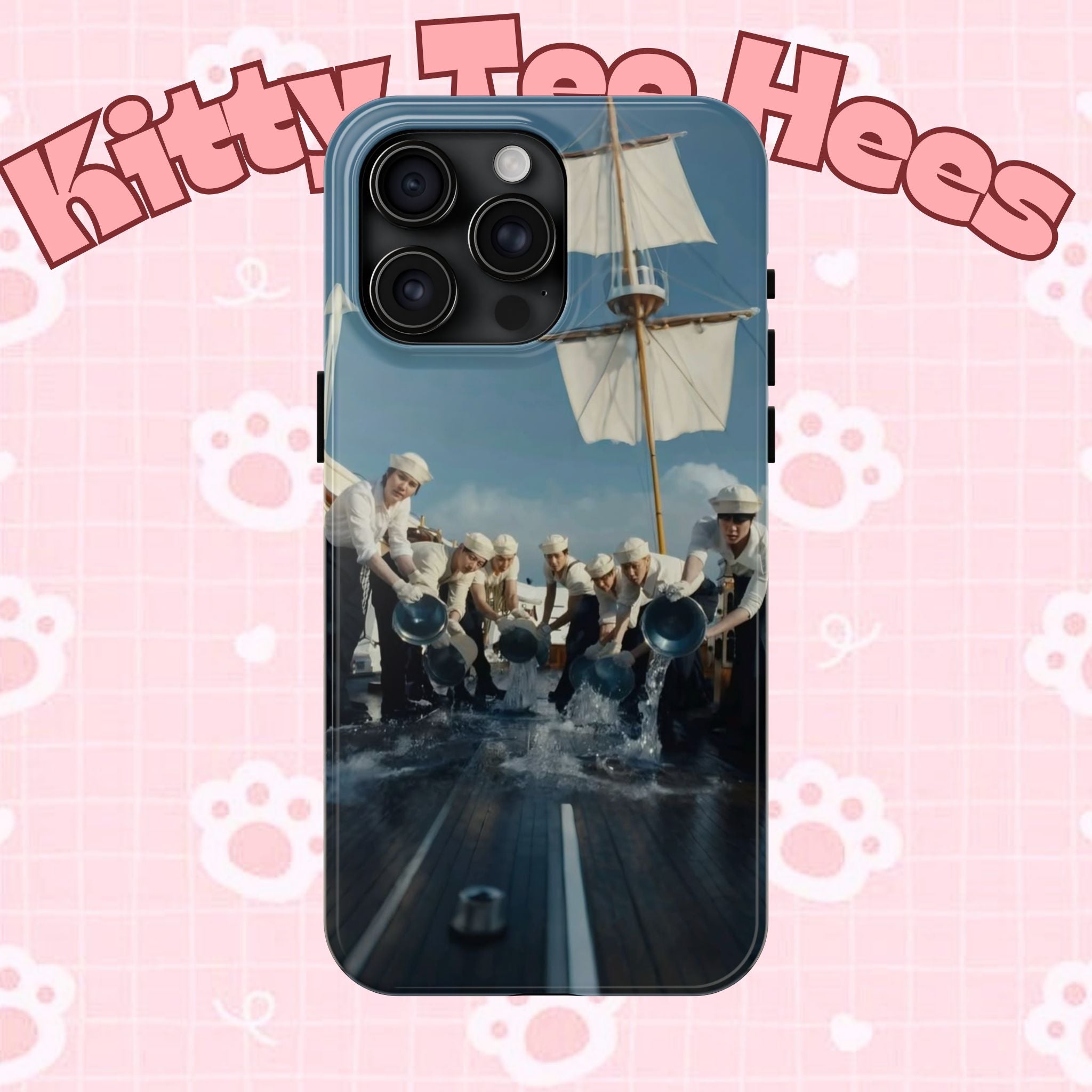 Cute Sailor BTS phone case featuring K-pop design with Arirang and BTS logo, perfect for BTS fans and concert accessories.