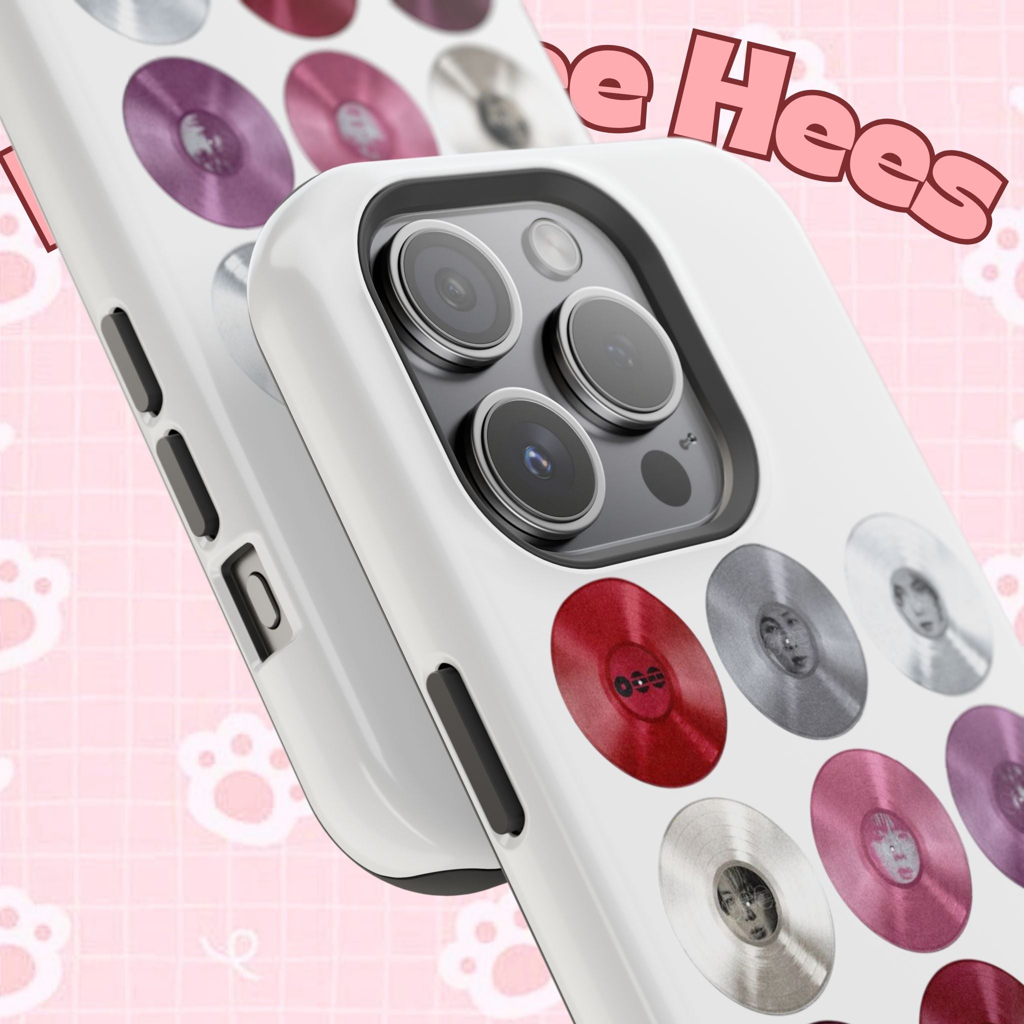 Impact-resistant Printify BTS Arirang vinyl record grid phone case featuring cool BTS fan merch design for fans.