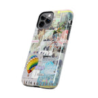 Pastel BTS collage phone case with hot air balloon and K-Pop photo design for iPhone and Samsung models