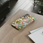 Cute cat pet portrait iPhone 17 case by Printify featuring a cozy living room scene with a stylish, framed design.