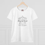 Printify Merry Go Round BTS Arirang 2026 album carousel sketch T-shirt with lyric script back print, casual and stylish design.