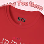 Arirang2026 BTS concert T-shirt featuring a band photo, K-pop merchandise, casual printify K-pop group band tee.
