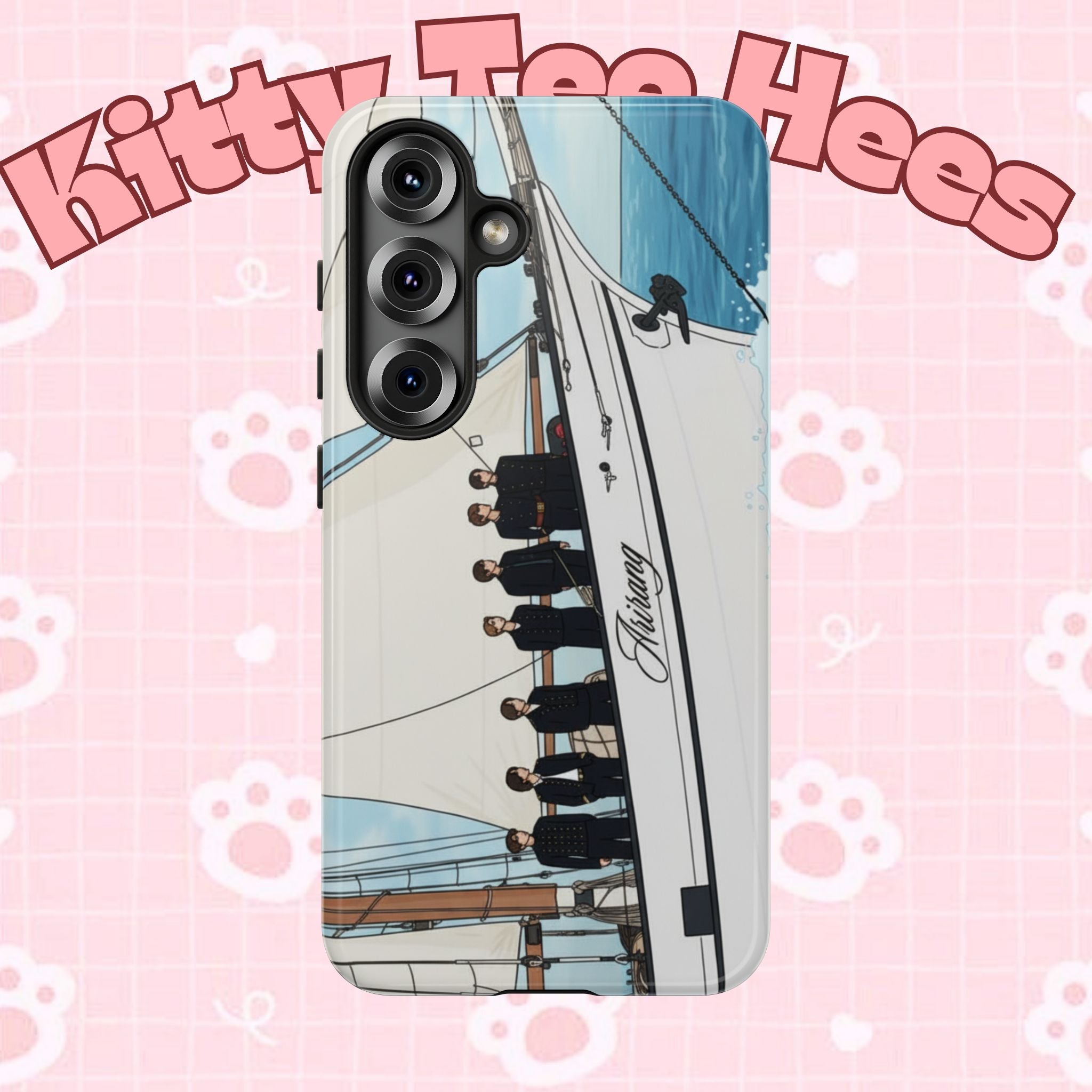BTS Arirang swim theme phone case for iPhone 17 and Samsung, Printify tough case featuring Bangtan concert design.