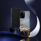 Cute Sailor BTS Swim phone case for iPhone and Samsung, featuring colorful sailor and Bangtan Boys design by Printify.