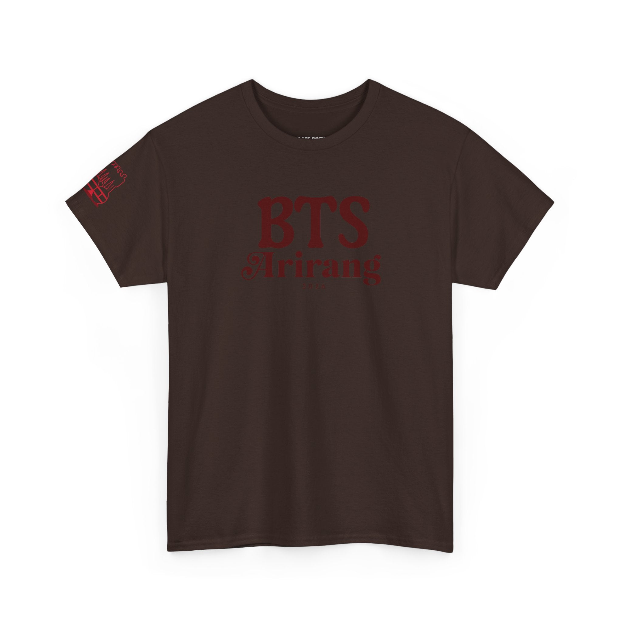 BTS Arirang T-Shirt by Printify featuring Korean Hangul design, perfect for BTS world tour and concert fans.