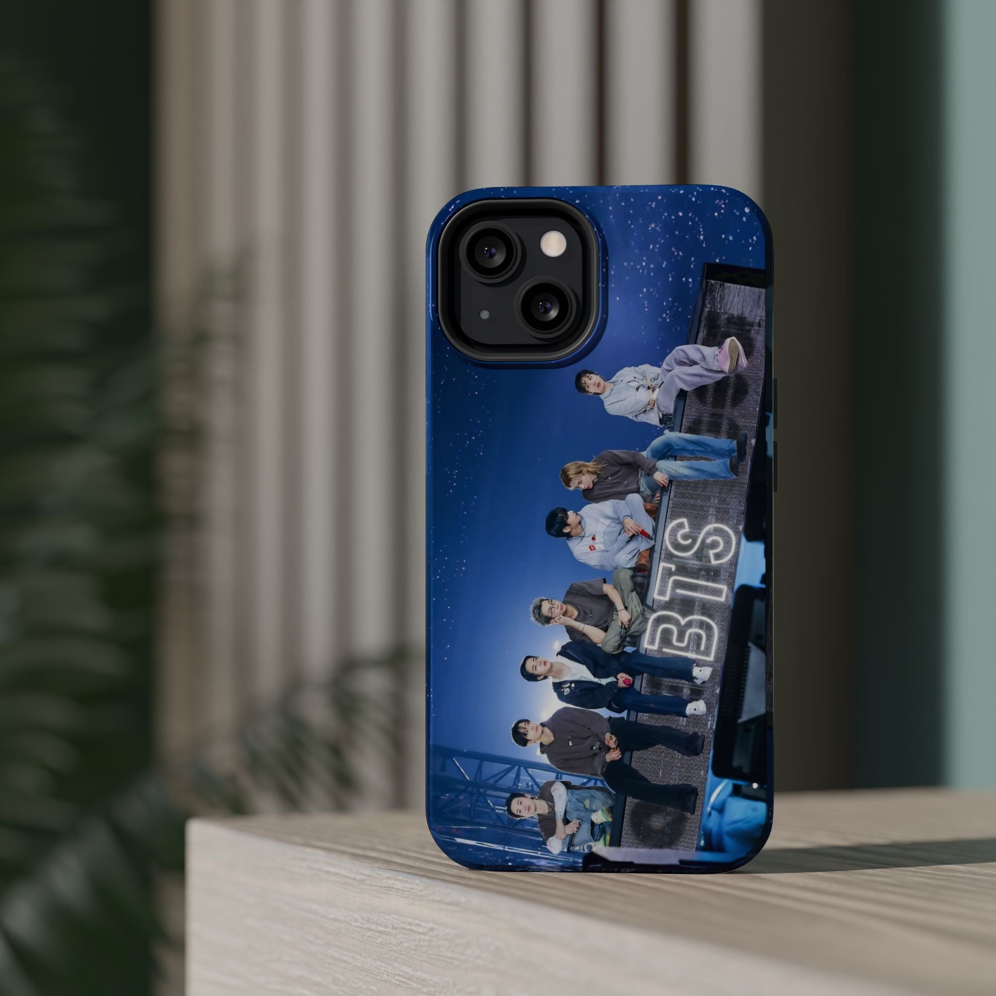 Printify BTS Bangtan World Tour Arirang impact-resistant phone case for iPhone 17 and Samsung Galaxy Ultra, featuring tour artwork.