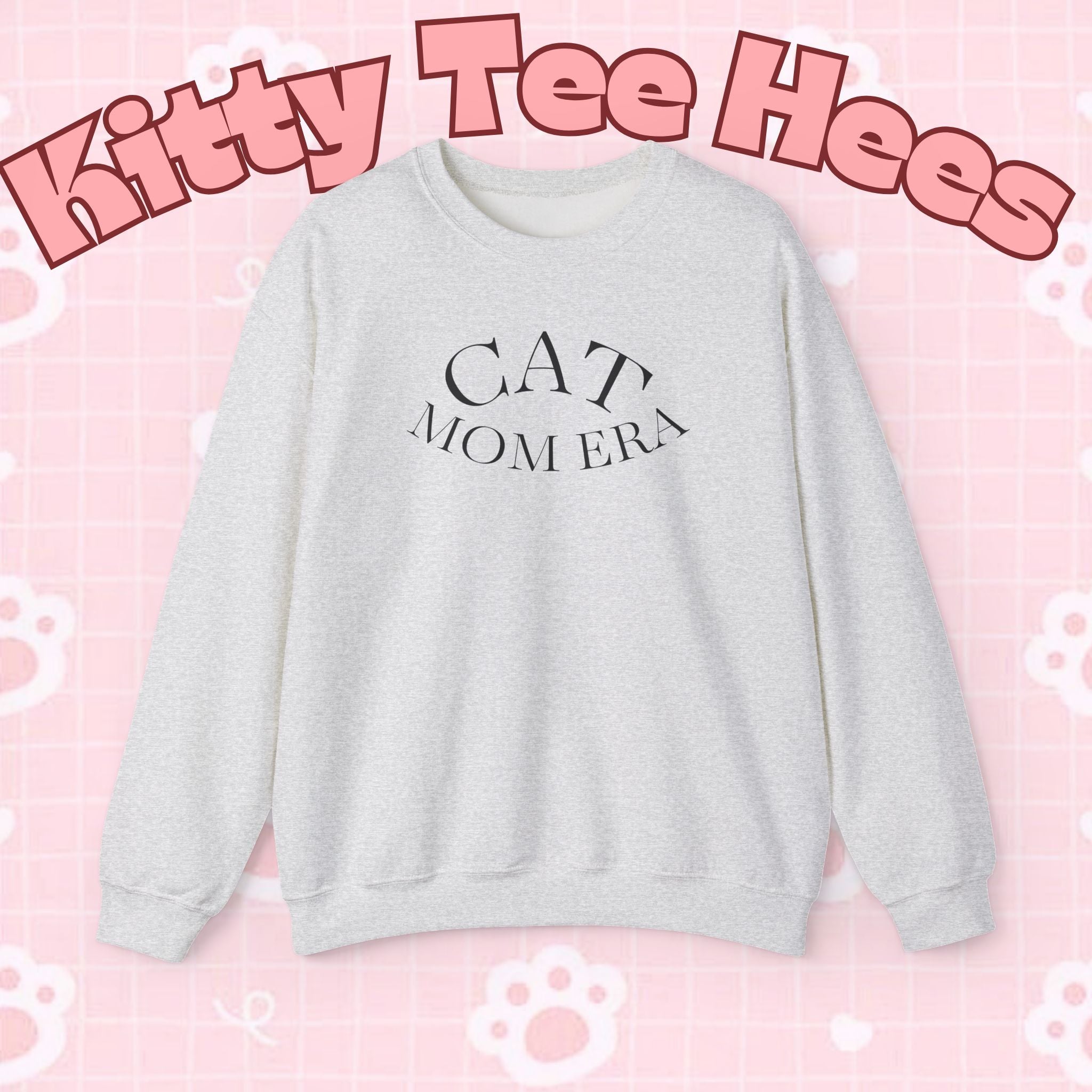 Cozy cat mom sweatshirt with cute animal print and feline design, perfect for pet lovers and cat owners.
