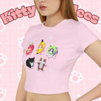 Meme Cat Baby Tee, Organic Cotton Slim Fit Summer Top - Kitty TeeHees