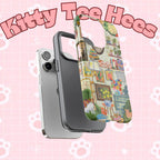 Cute cat portrait phone case for iPhone 17, stylish Printify framed living room pet home design, ideal for cozy living room decor.