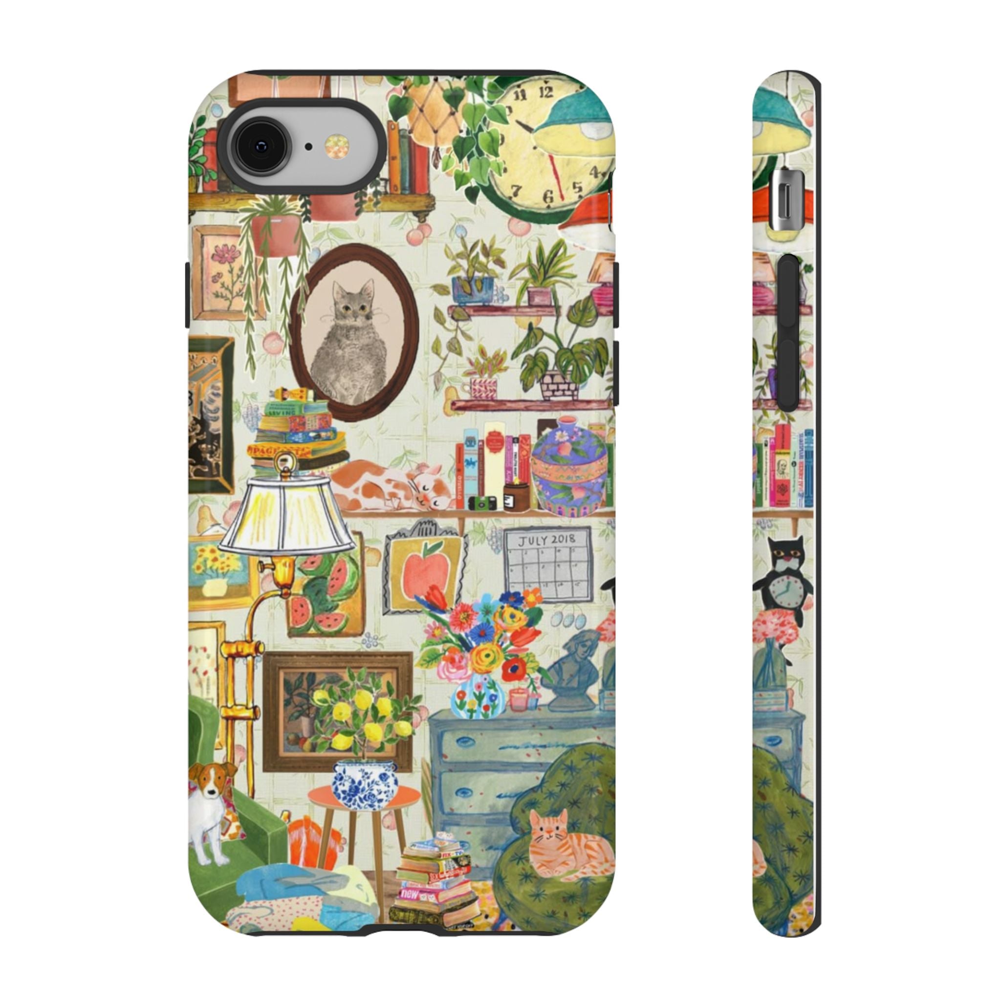Cute cat portrait phone case for iPhone 17 by Printify, featuring a cozy, stylish design with a framed pet image.