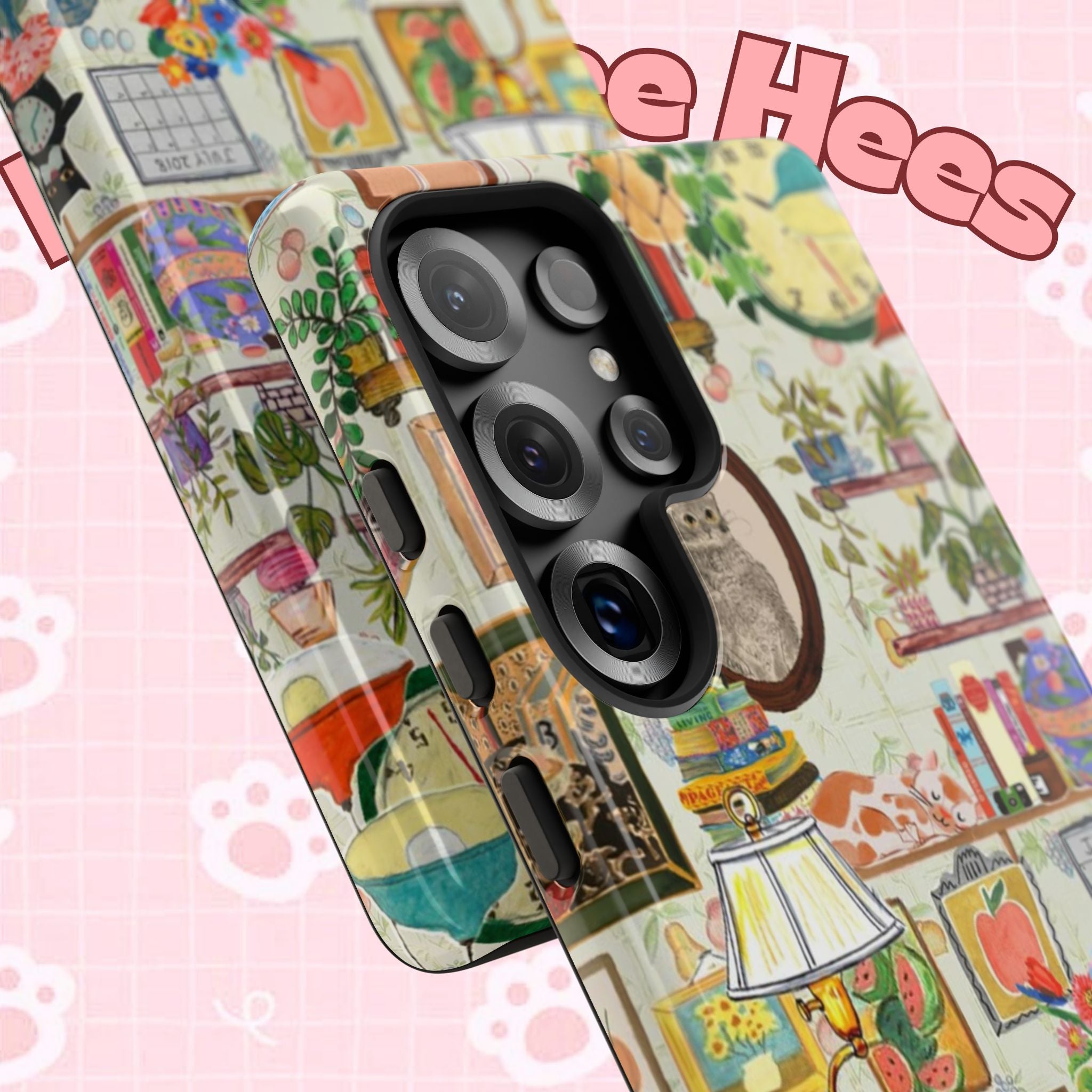 Cute cat portrait phone case for iPhone 17, stylish Printify cozy living room pet home design, protects and decorates your device.