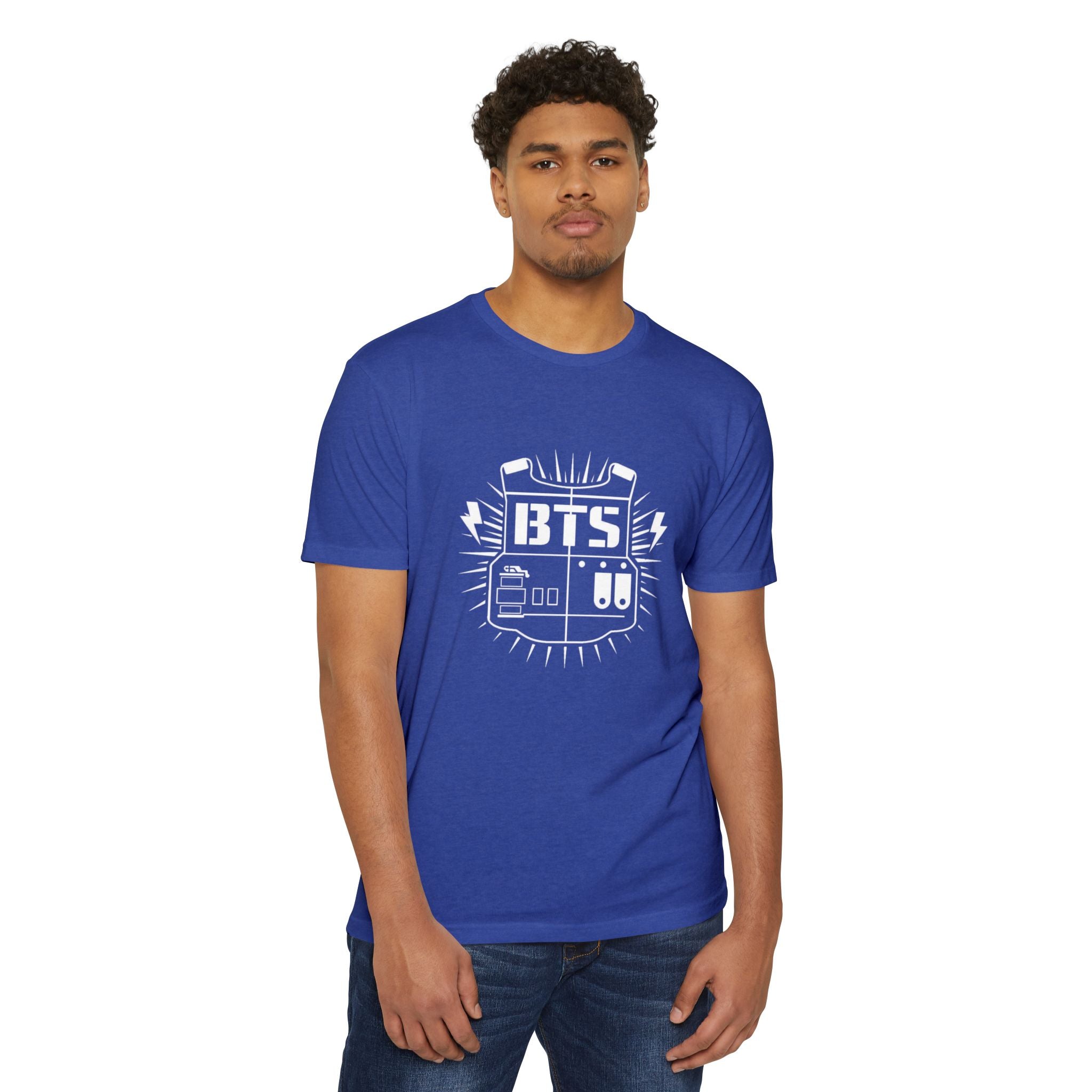 Custom BTS T-shirt featuring Jungkook, Jimin, Taehyung, Jhope, Namjoon, Suga, Jin, and Bangtan members, ideal for K-pop concerts.