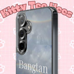 Clear impact-resistant phone case featuring Bangtan Boys K-pop design, suitable for smartphones, by Printify.