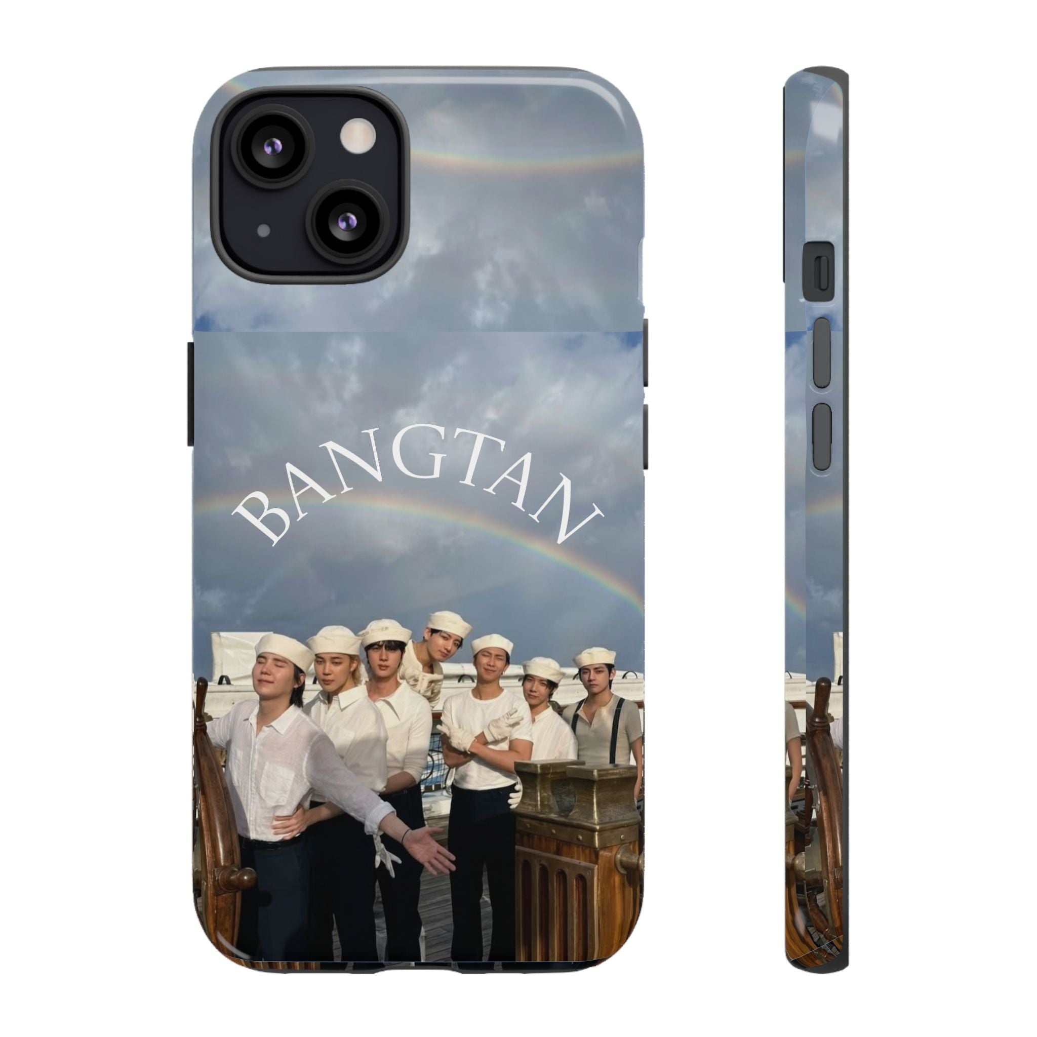 Cute Sailor BTS Swim phone case for iPhone and Samsung, featuring Bangtan Sailor Arirang design by Printify.