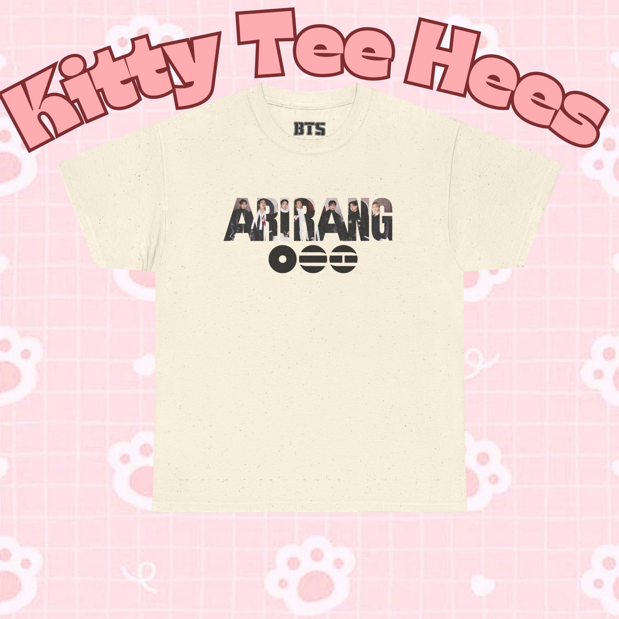 K-Pop inspired BTS concert T-shirt featuring Bangtan Boys graphic design, casual fit, and vibrant print by Printify.
