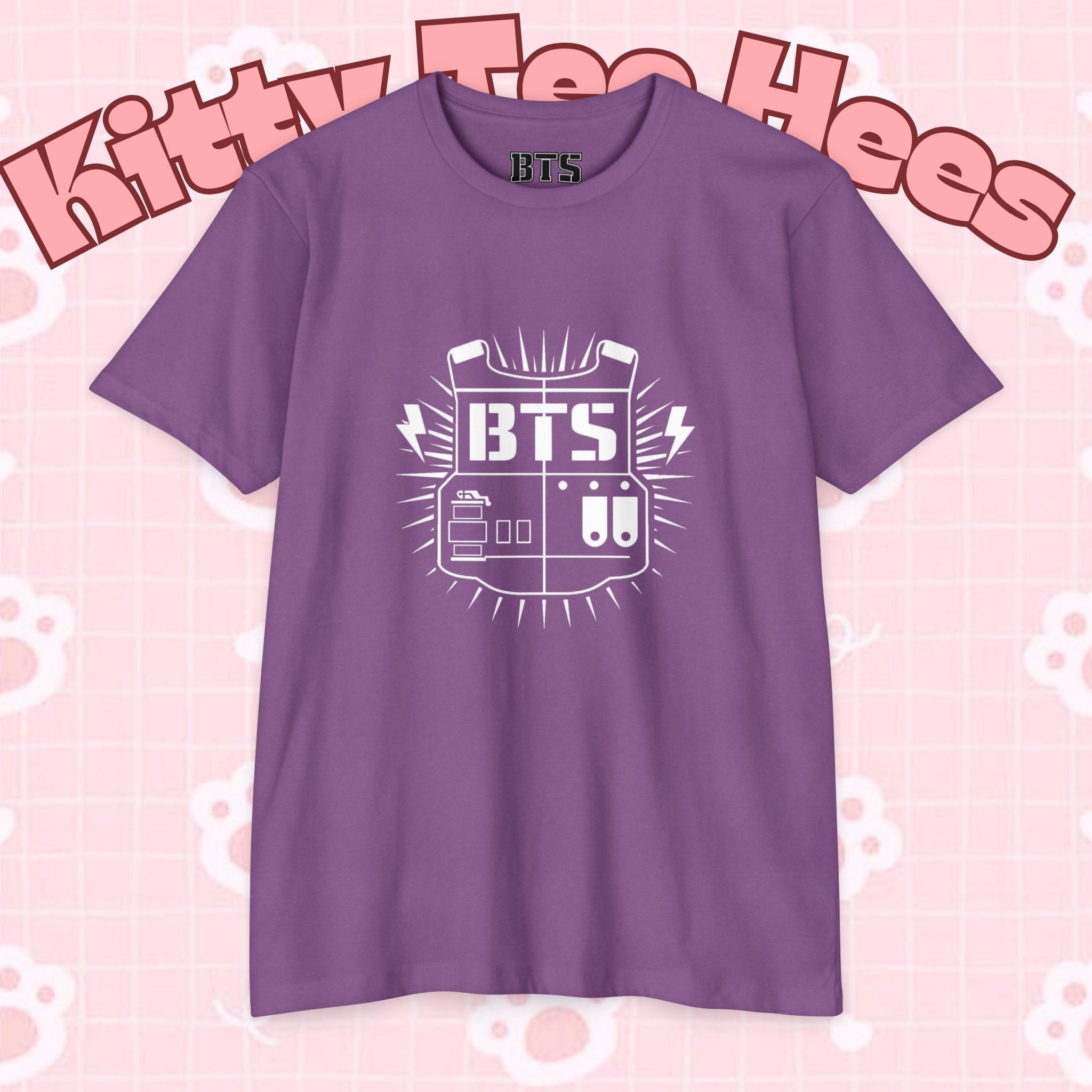 Custom BTS T-shirt featuring Jungkook, Jimin, V, J-Hope, RM, Suga, Jin, and Bangtan members, ideal for K-pop concert fans.