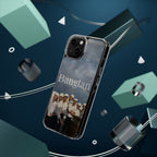 Clear impact-resistant Bangtan phone case featuring cute K-pop design, compatible with smartphones for stylish protection.