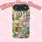 Printify cute cat framed iPhone 17 case with cozy living room pet portrait design, stylish and protective phone cover.